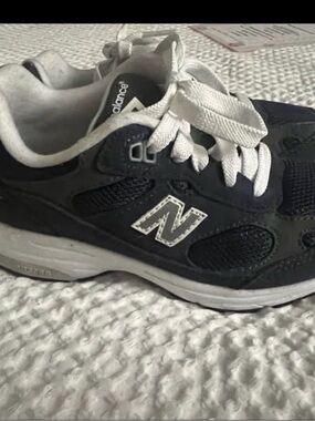 New Balance Kids Navy and White Sneakers